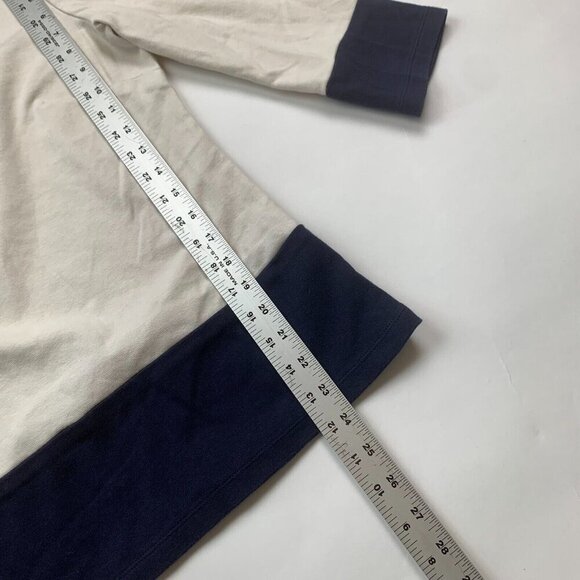 Banana Republic Womens Colorblock Top Long Sleeve Pullover Ivory Blue Size Small - Picture 7 of 7